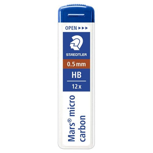 Omax - Staedtler Mars Micro Carbon 250 HB Pencil Lead 0.5mm, Pack of 12