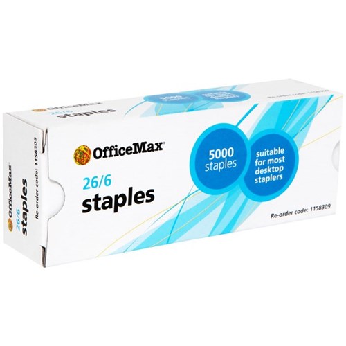 Omax - Staple Pins | 26/6 | Unit: Box of 5000