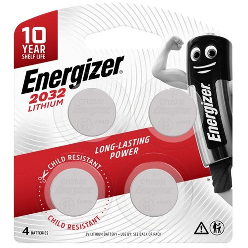 Omax - Energizer CR2032 3V Lithium Battery, Pack of 4