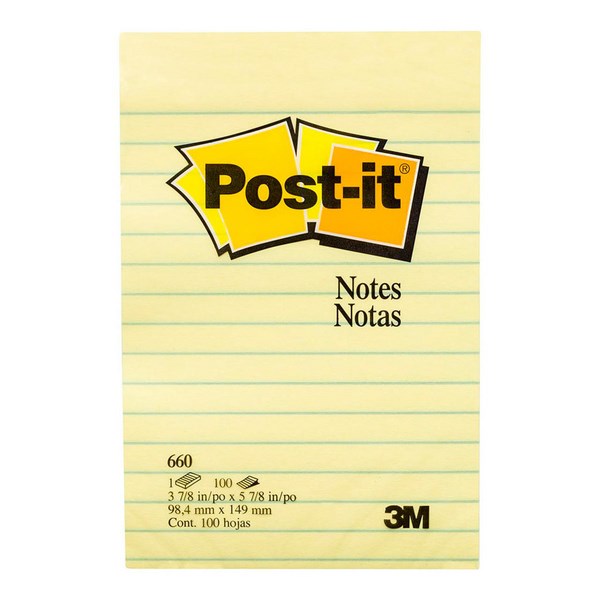 OMax - Post-it® Notes 660 Lined 98.4x149mm Yellow