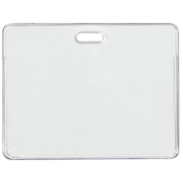 Omax - Vinyl Secure Heavy Duty Landscape ID Card Pouch 90x63mm Clear