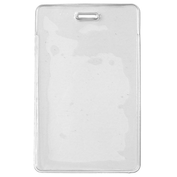 Omax - Vinyl Secure Heavy Duty Portrait ID Card Pouch 65x97mm Clear