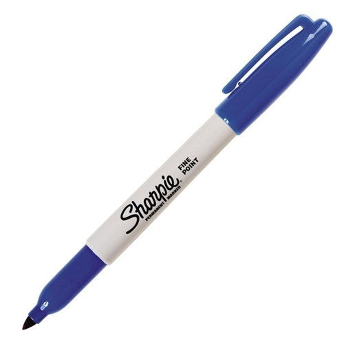Omax - Permanent Marker | Fine Tip | BLUE | Sharpie | Unit: Each