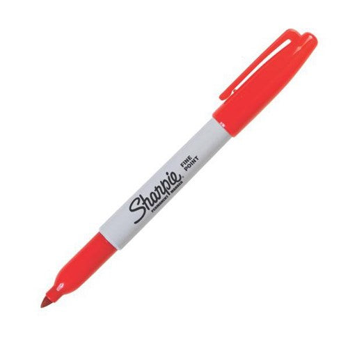 Omax - Permanent Marker | Fine Tip | RED | Sharpie | Unit: Each