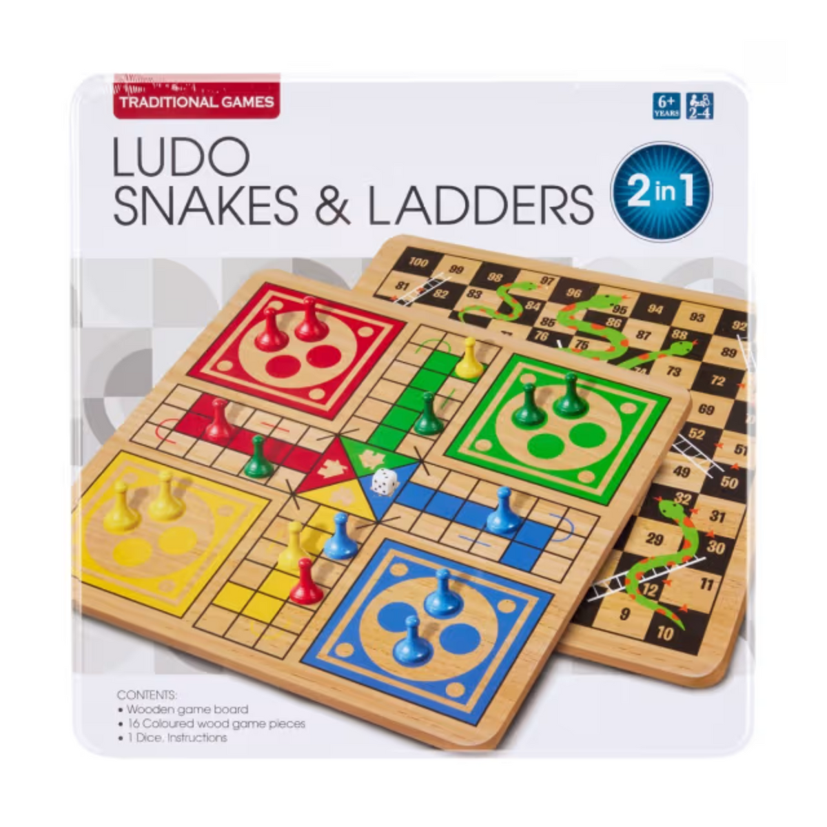 Traditional Games 2-In-1 Ludo and Snakes &amp; Ladders