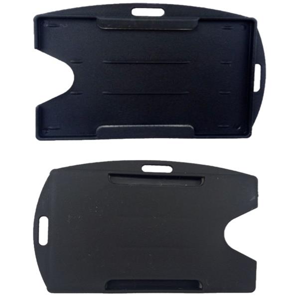 Omax - ID Card Holder Single Sided Rigid Black, Pack of 10