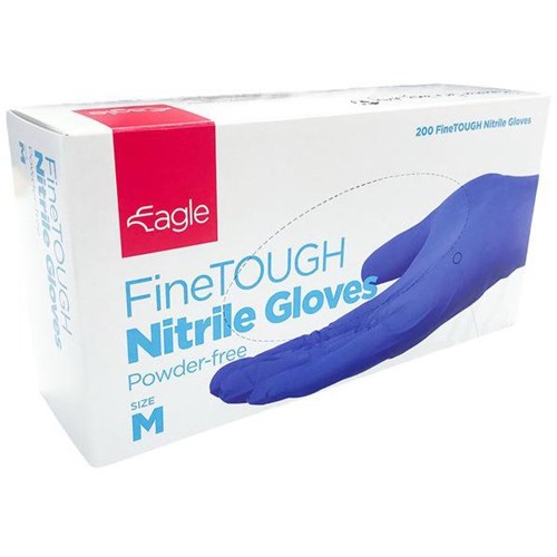 Omax - GLOVES NITRILE EAGLE FINETOUGH INDIGO 240MM MEDIUM PK/200