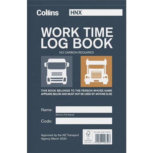 Omax - Collins A5 Work Time Log Book Triplicate Set of 50