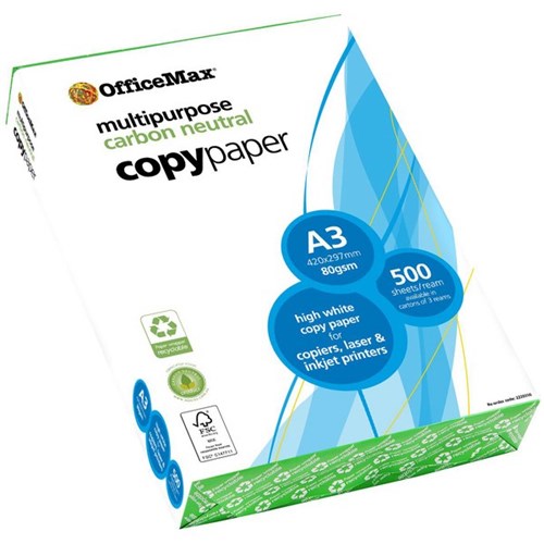 Omax - A3 Copy Paper | Unit: Pack of 500 Sheets