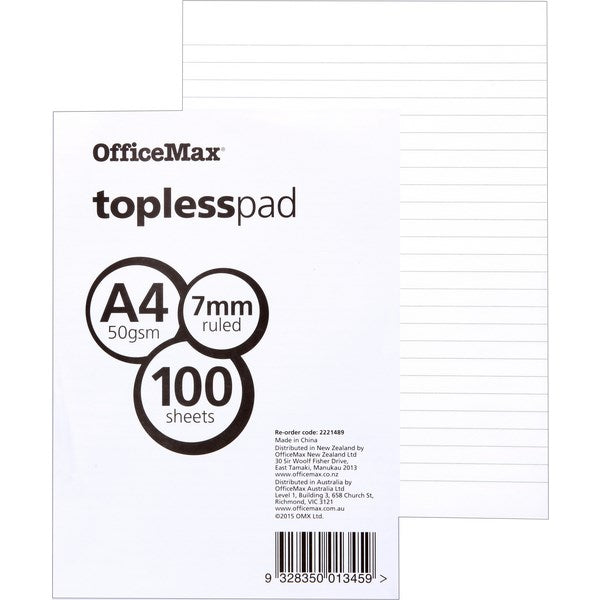 Omax - A4 Topless Pad | Unit: Each
