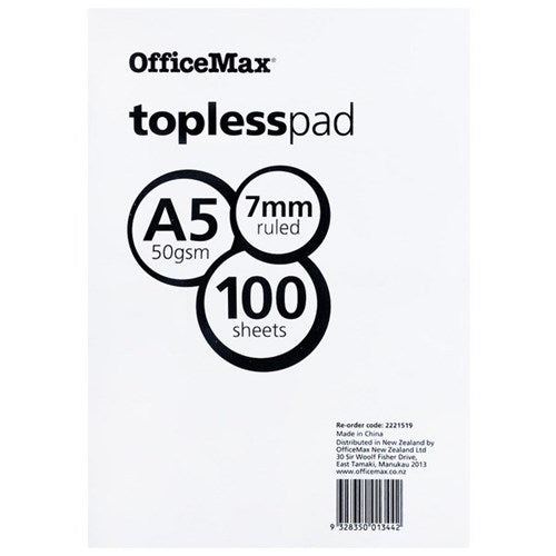 Omax - A5 Topless Pad | Unit: Each
