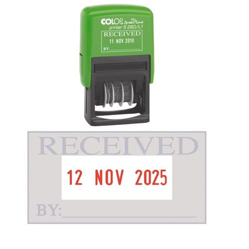 Omax - Colop S260L1 Self-Inking Dater Stamp Date &amp; RECEIVED 45x24mm