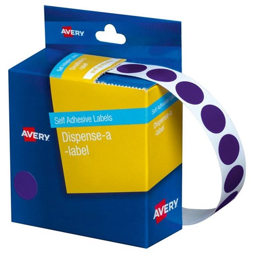 Omax - Avery Dot Dispenser Labels DMC14PU 14mm Purple, Box of 1050