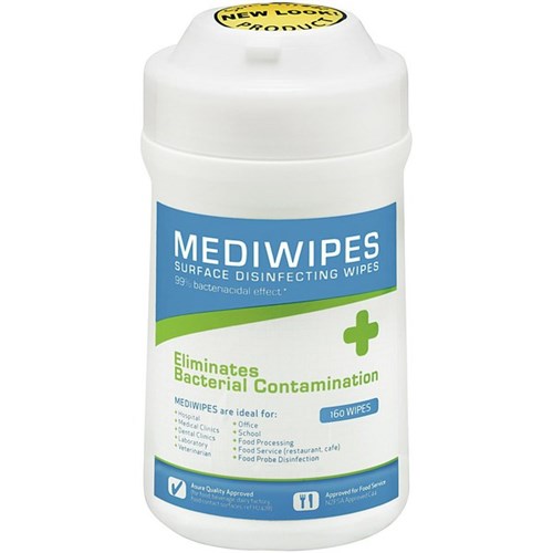 Omax - Mediwipes Antibacterial  Disinfectant Surface Wipes, Tub of 160