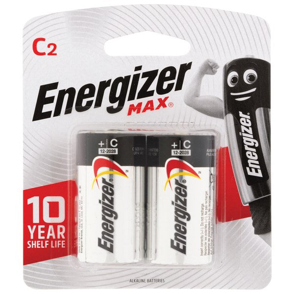 Omax - Energizer Max C Alkaline Batteries, Pack of 2