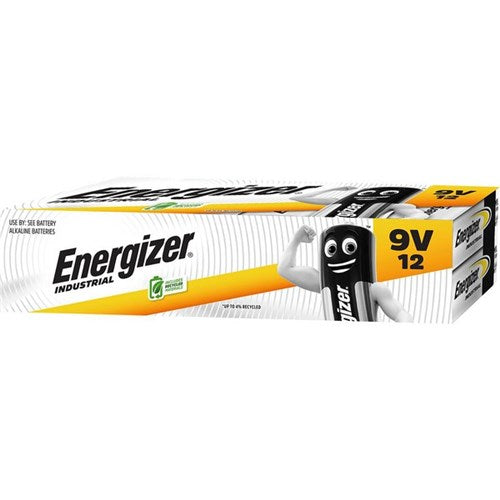 Omax - Energizer Industrial 9 Volt Batteries, Box  of 12