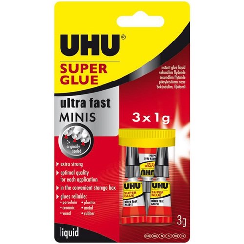 Omax - UHU Minis Super Glue 1ml, Pack of 3