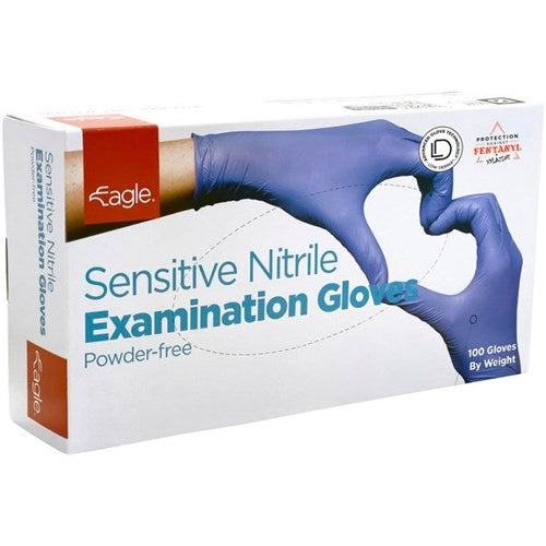 Omax - GLOVES NITRILE EAGLE SENSITIVE INDIGO 240MM 2XL PK/100