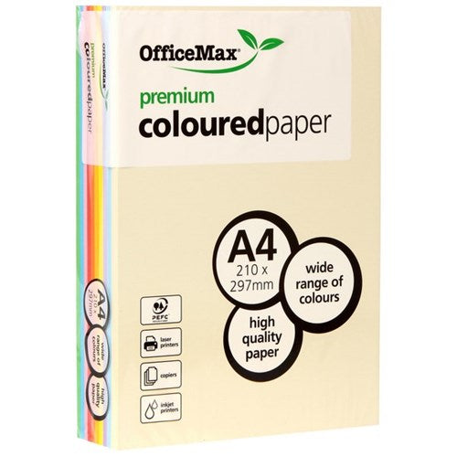 Omax - OfficeMax A4 160gsm 10 Assorted Colours Premium Copy Paper, Pack of 250