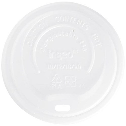 Omax - Biopak Compostable Plastic Cup Lid Large 90mm, Carton of 1000