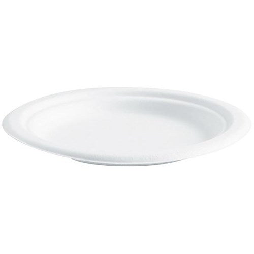 Omax - Biopak Compostable Biocane Plate White 180mm, Carton of 1000