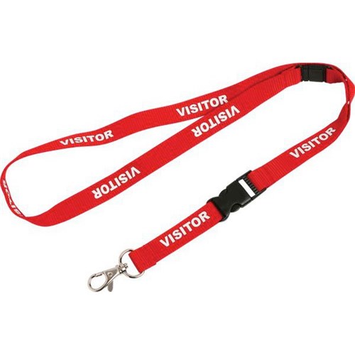 Omax - Rexel Visitor Printed Lanyards Red, Pack of 5