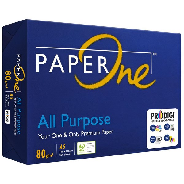 Omax - PaperOne A5 80gsm White All Purpose Copy Paper, Pack of 500