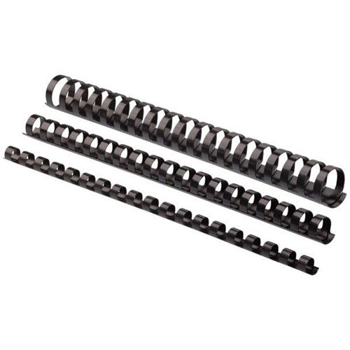 Omax - Fellowes 12mm Binding Coils 21 Ring Black, Box of 100