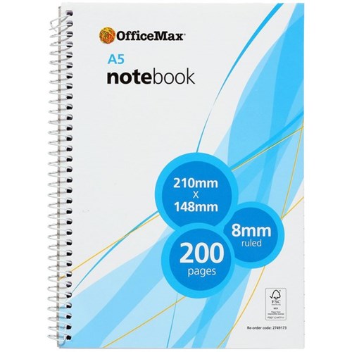 Omax - A5 Spiral Notebook | Unit: Each