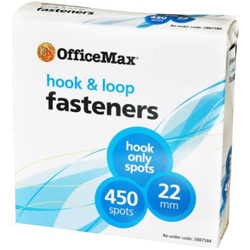 Omax - OfficeMax Hook Only Fasteners Spot White 22mm, Box of 450