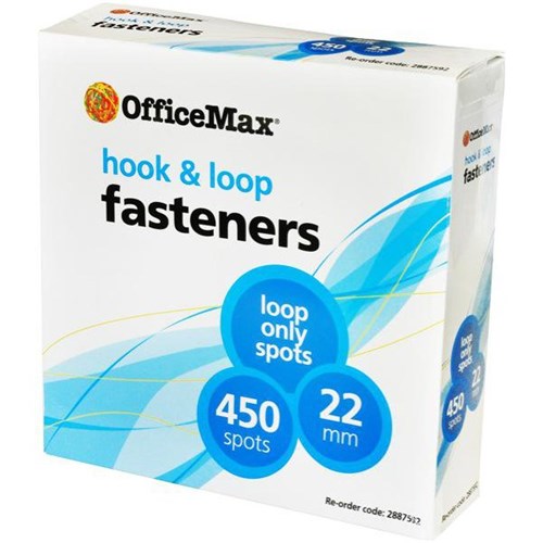 Omax - OfficeMax Loop Only Fasteners Spot White 22mm, Box of 450