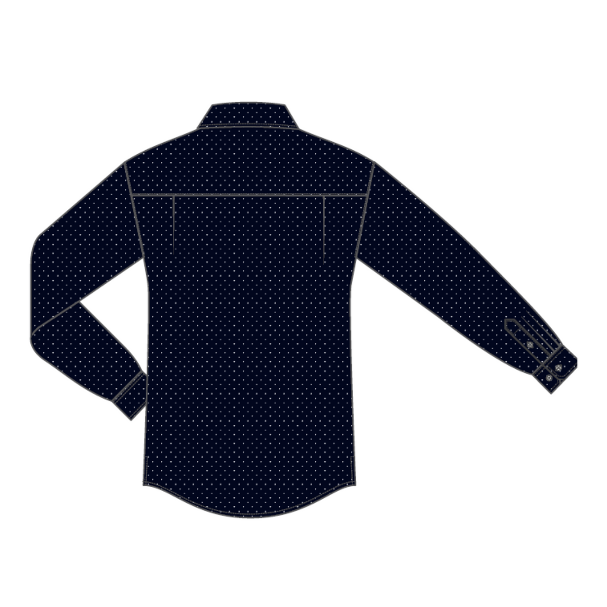 Womens Shirt - Long Sleeve - Navy Dotted
