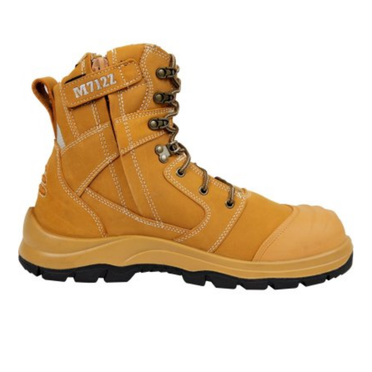 Lace Up Zip Safety Boot with Scuff Cap | 712Z | Mustang Wear