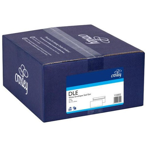 Omax - Croxley DLE (E20E) Envelope Seal Easi White 133002, Box of 500