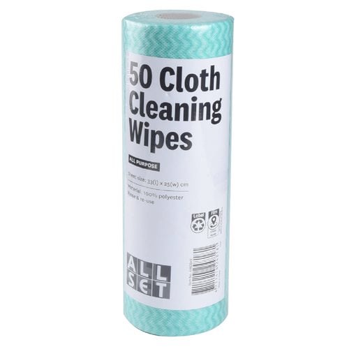 25 x 33cm All Purpose Wipes - 50 Pack Roll