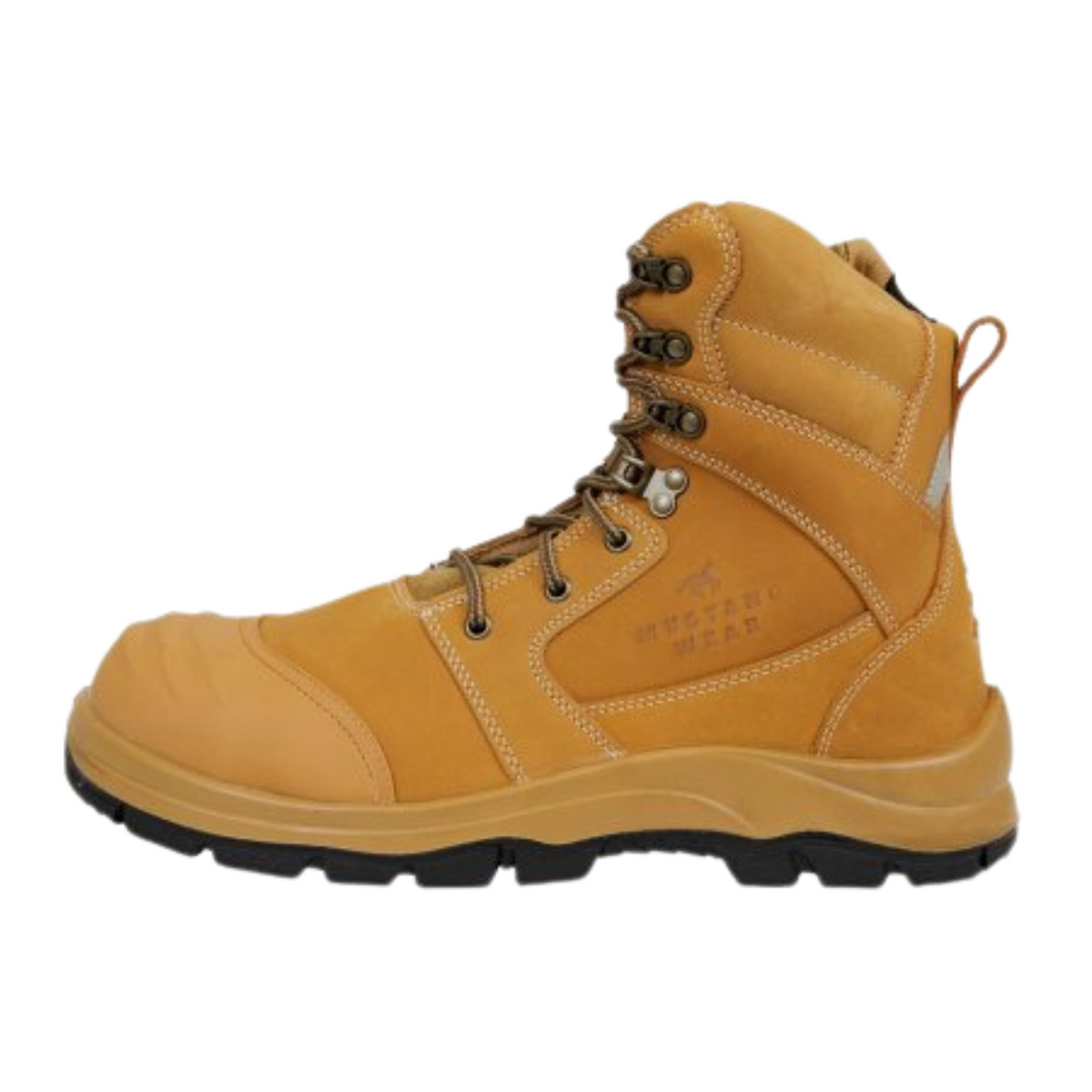 Lace Up Zip Safety Boot with Scuff Cap | 712Z | Mustang Wear