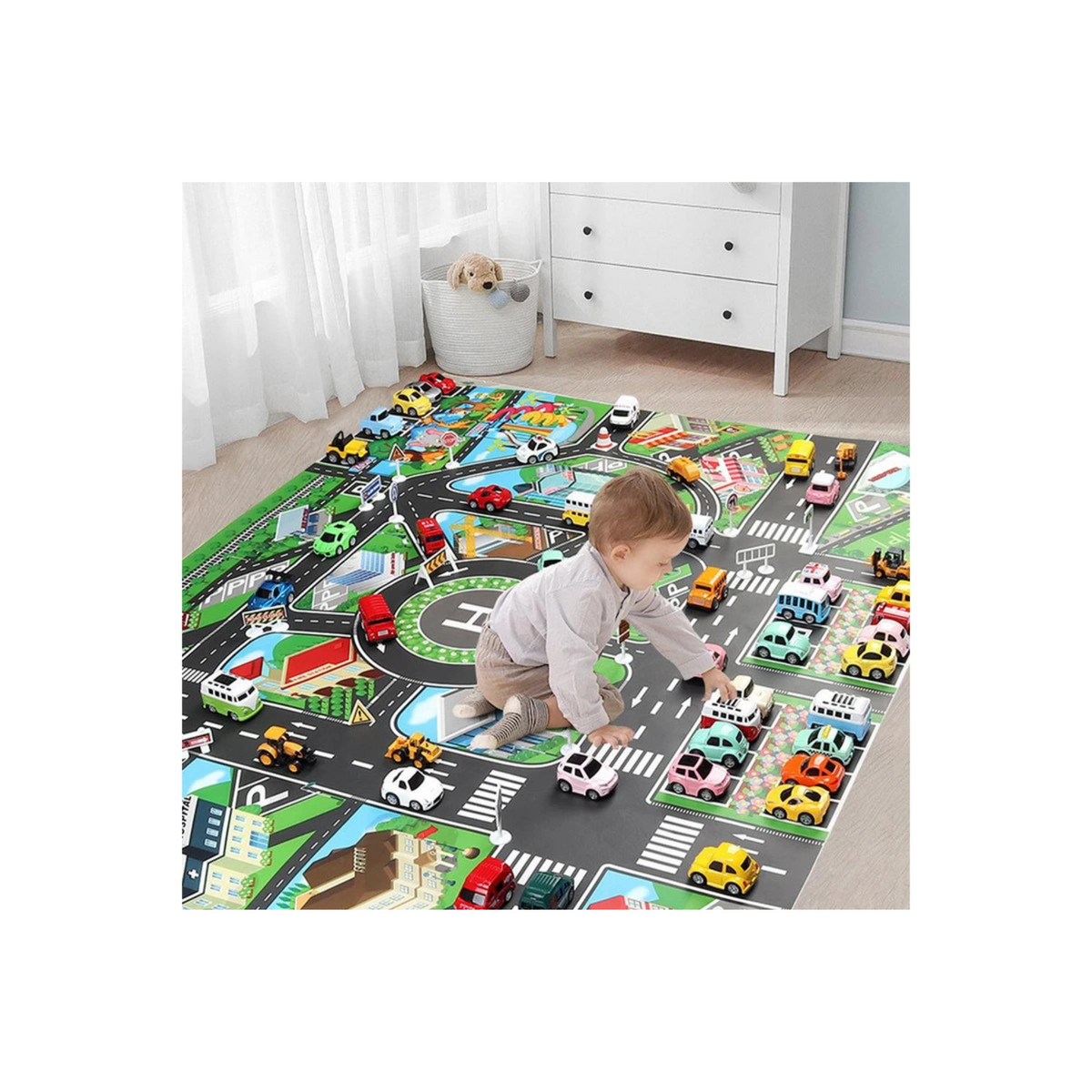 Kids Children City Road Play Mat Car Road Playmat Learning Gifts