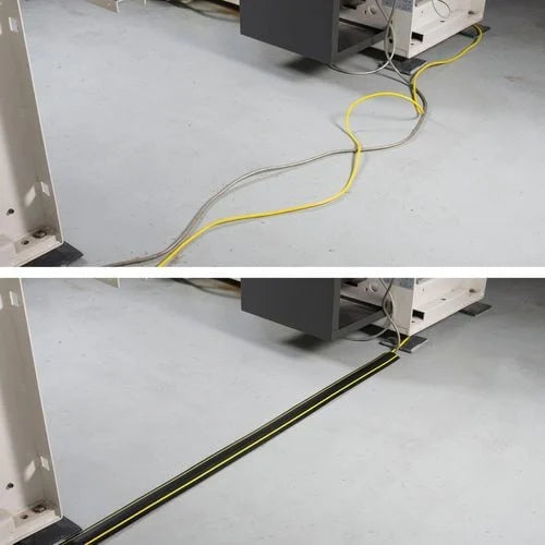 30 x 10mm 1.8m Black And High Visibility Yellow Medium Duty Floor Cover