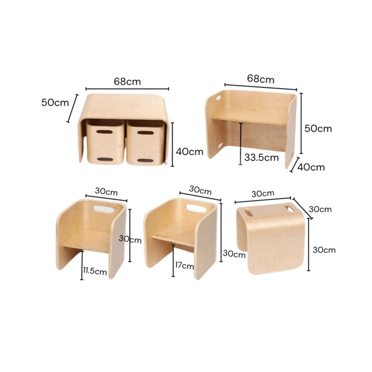 Alpaka Joy Kids Stool - Plywood - Birch
