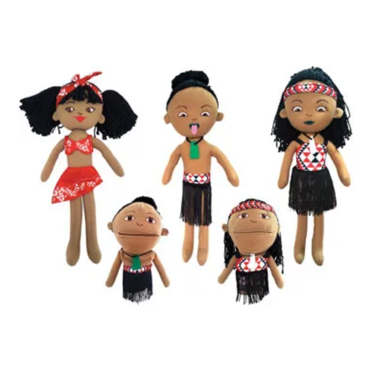 Maori and South Pacific Dolls and Puppets - Set of 5
