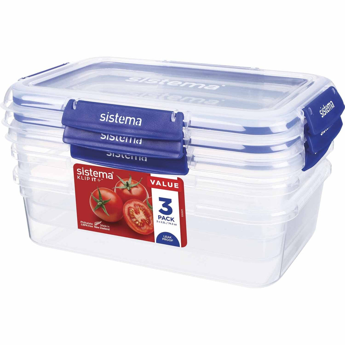 2.2 litre - Rectangle Container (Pack of 3)