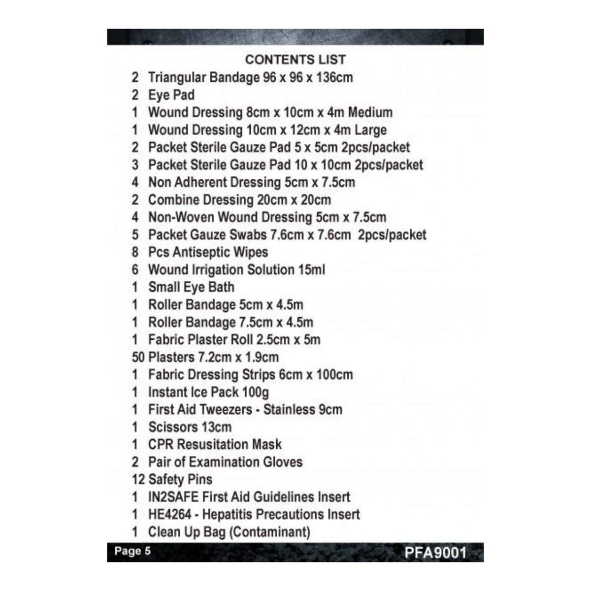 First Aid Kit | 1-5 Person - Soft pack (PFA 9001)
