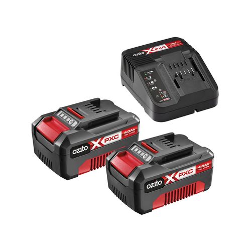 2 x 4.0Ah Batteries And Charger Pack - 18V | Ozito