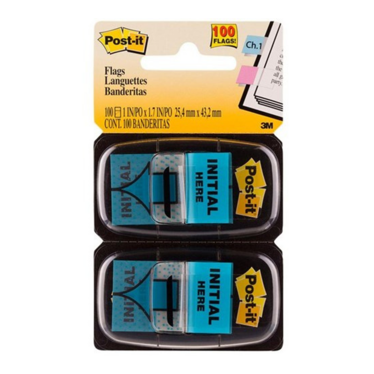 OMax - Post-it® Flags 680-13 Initial Here Blue 100 Flags