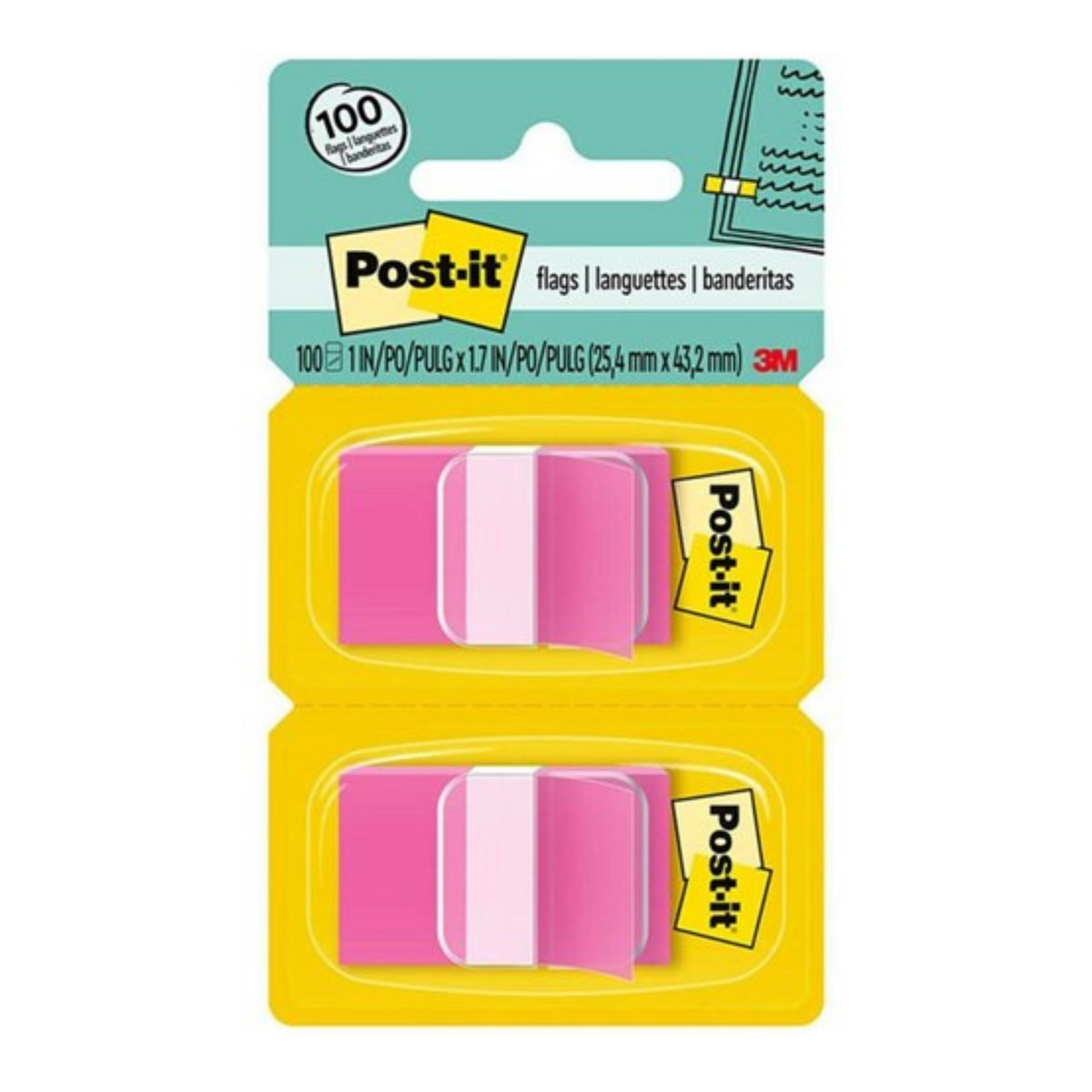 OMax - Post-it® Flags 680-21 Bright Pink - Pack of 100
