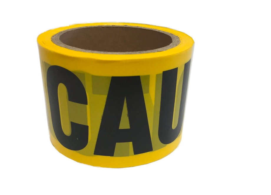 75mm x 100m Yellow And Black Printed Caution Tape