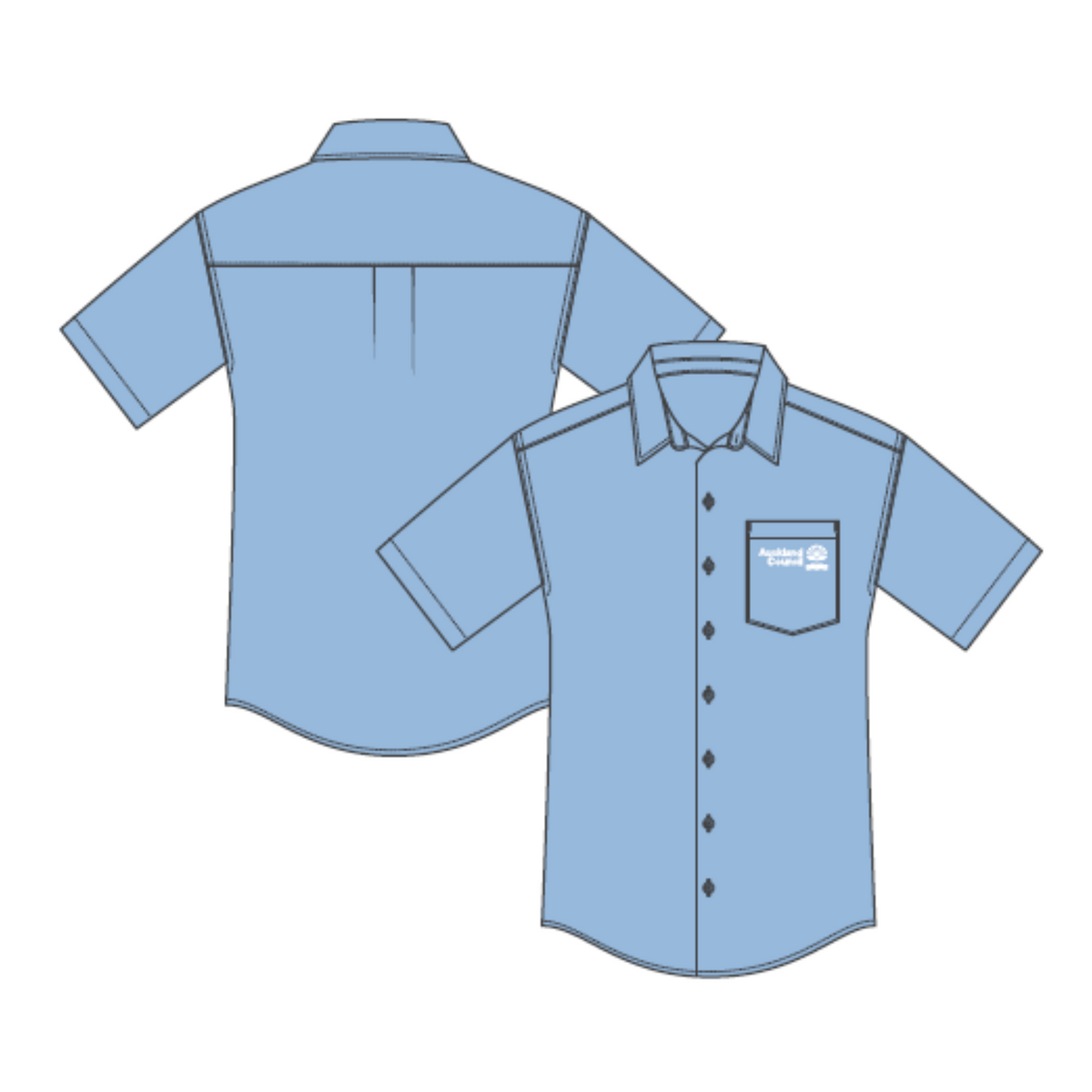 Mens Shirt - Short Sleeve - Light Blue