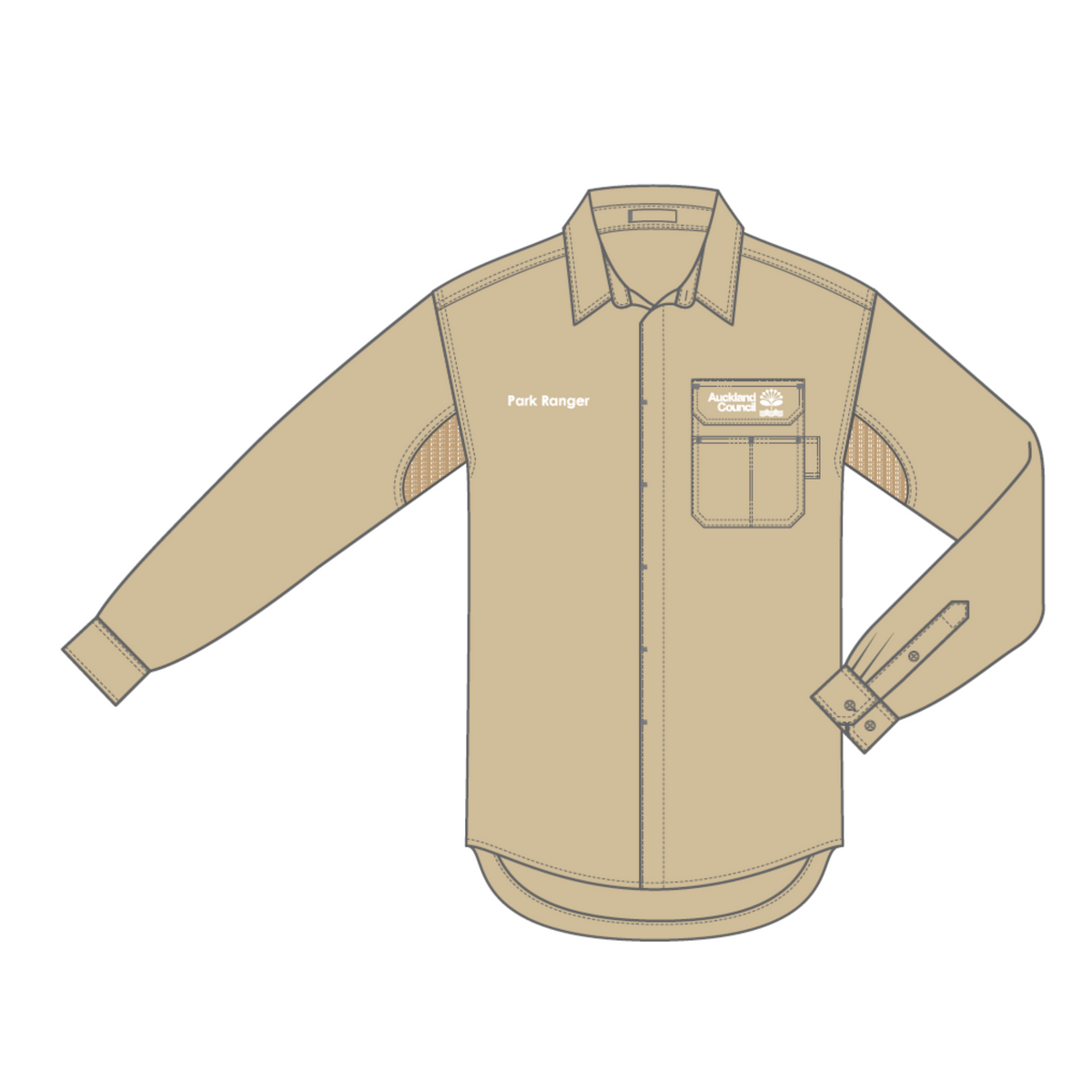 Womens Shirt - Long Sleeve - Sand
