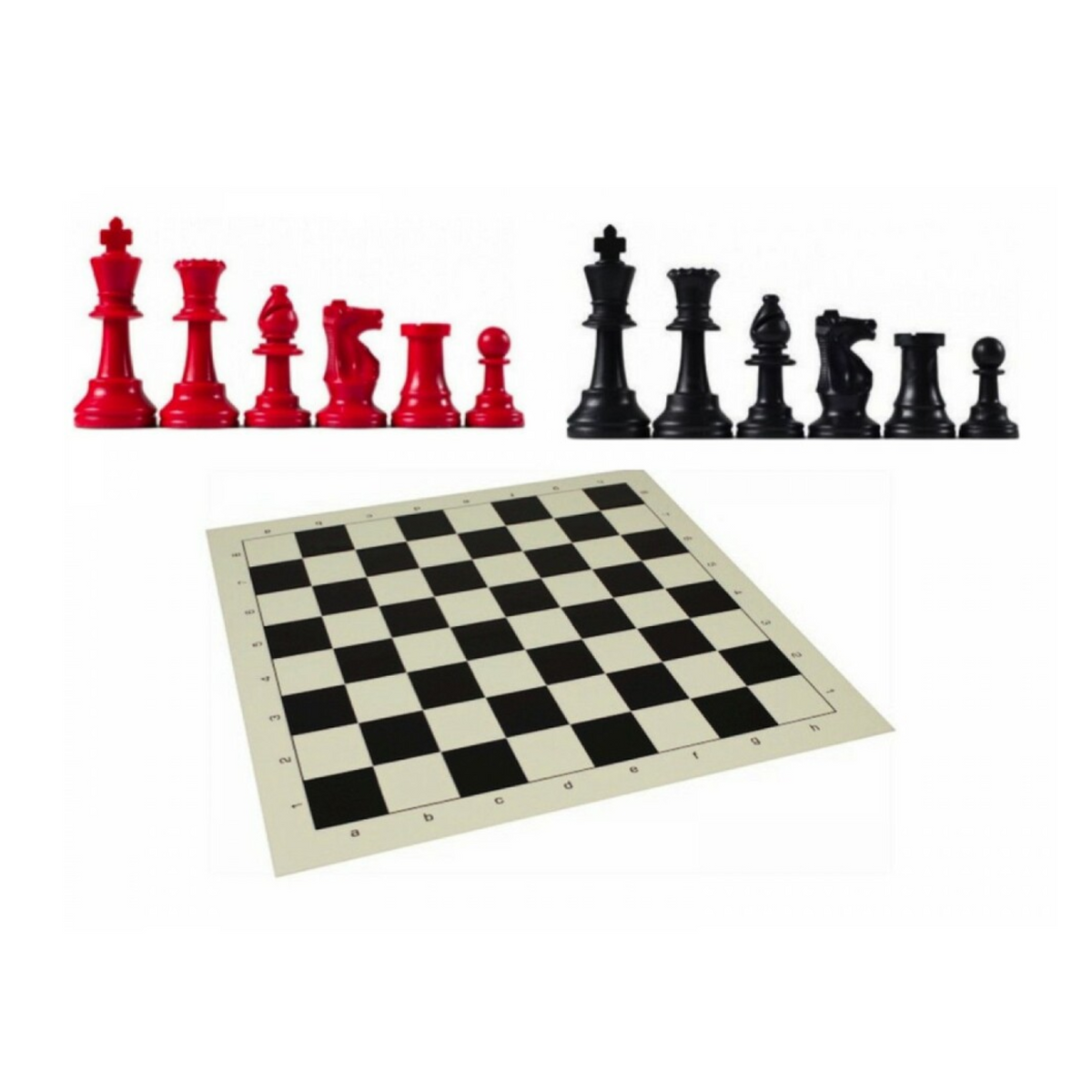 3 x NEW - Red &amp; black Tournament Chess Set