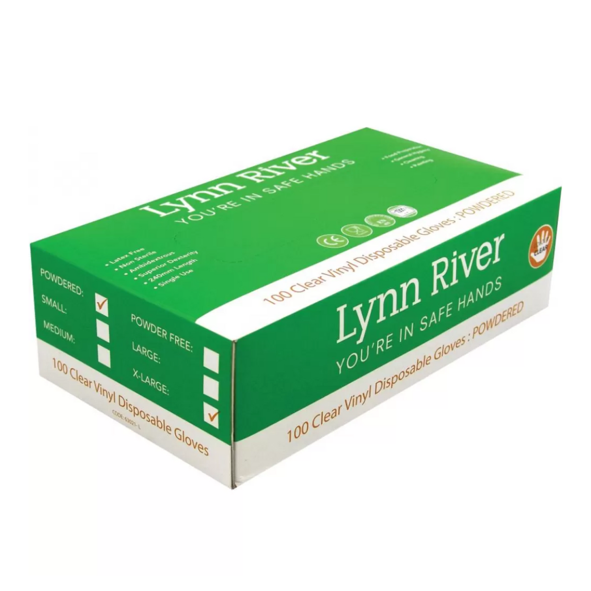 Gloves SMALL - Vinyl Clear - Powder Free | Lynn River